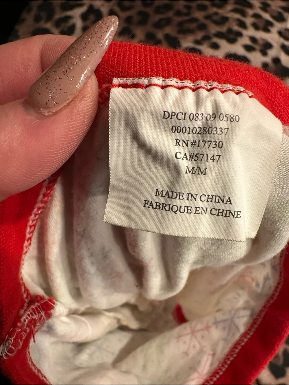 Festive Snowflake Dog pajamas with Red Santa Pocket
